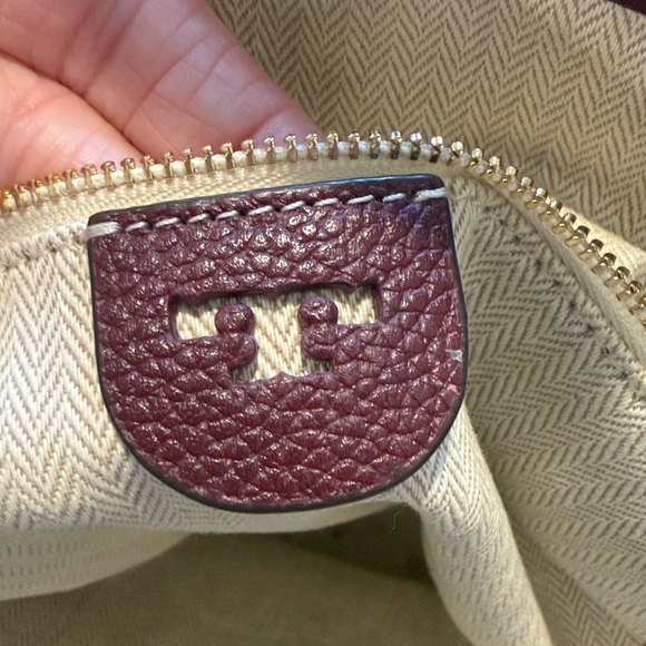 Tory Burch Merlot Pebbled Leather Satchel - Picture 5 of 7